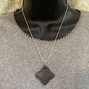 ✨HOST PICK✨ Sterling silver necklace with black stone pendant